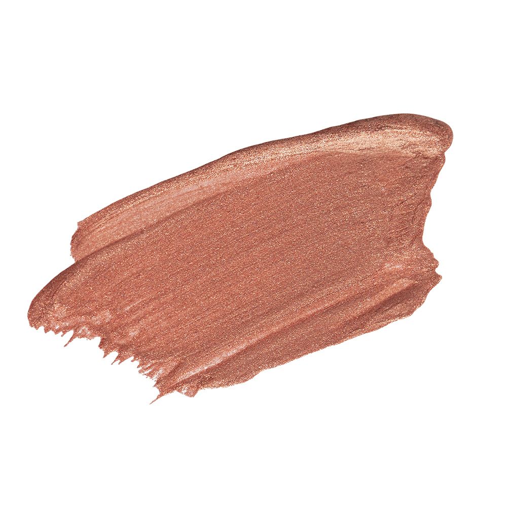 Koperkleurige eyeliner-streep. Glanzende textuur.