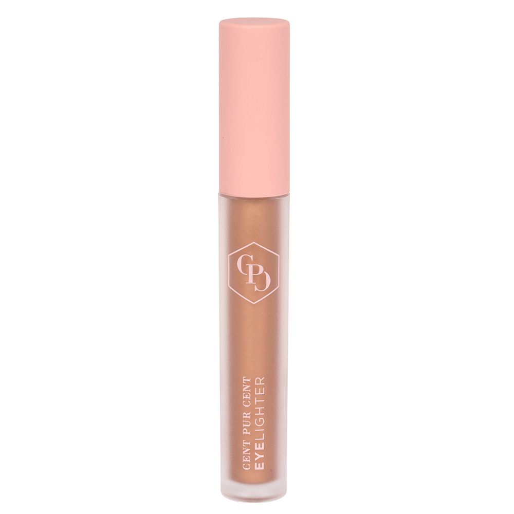 Eyelighter doré avec bouchon rose. Inscription: Cent Pur Cent Eyelighter.