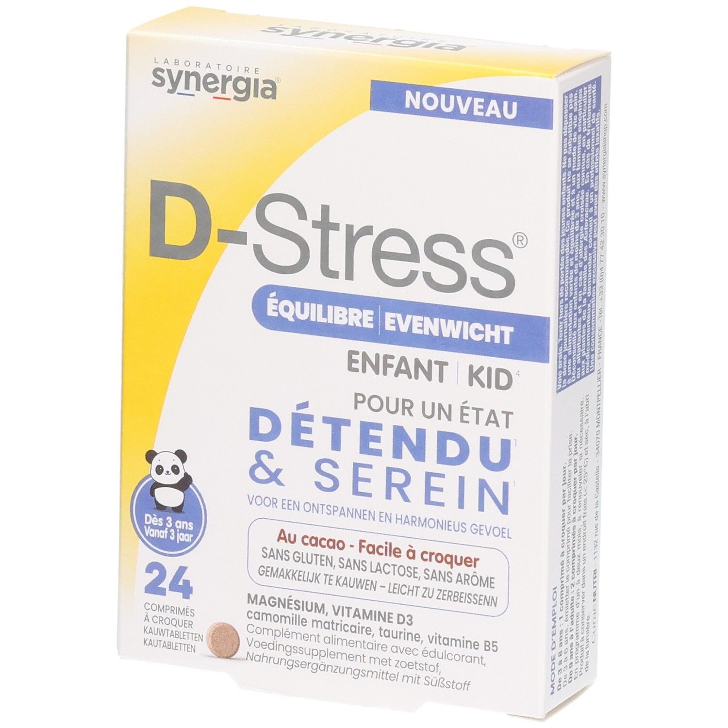 D-Stress Équilibre Enfant Kid doos met 24 kauwtabletten.