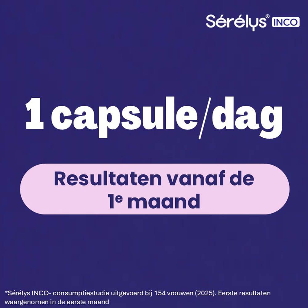 1 capsule per dag. Resultaten vanaf de 1e maand. Sérélys INCO.