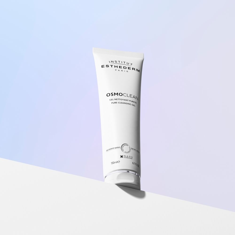 Institut Esthederm Osmoclean Gel Nettoyant Pureté Tube. Witte tube met zilveren dop.