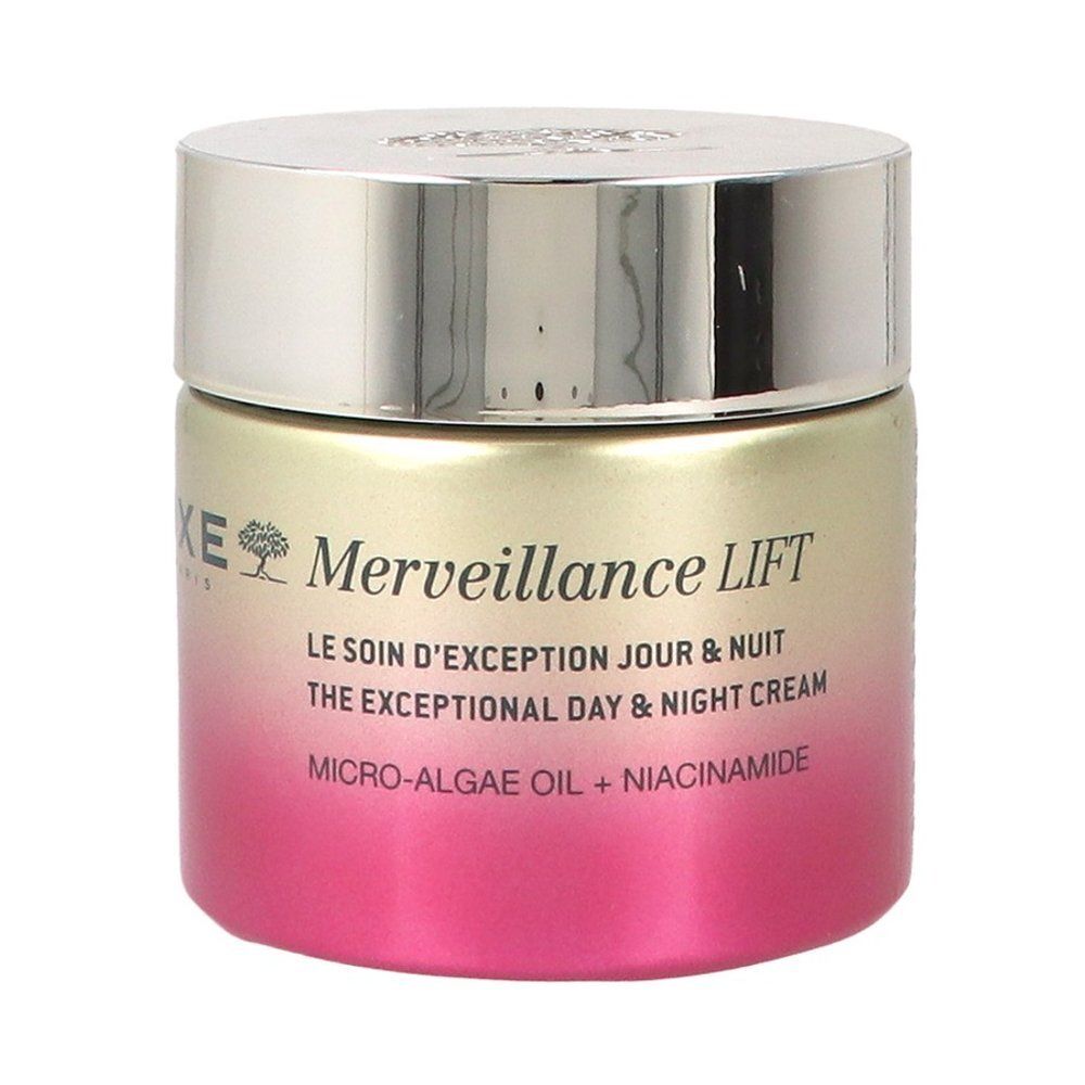 Arrière du pot Nuxe Merveillance Lift avec instructions d'application multilingues.