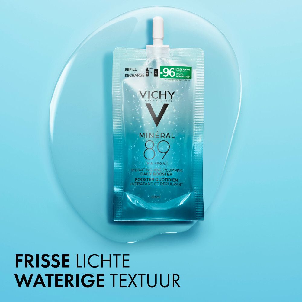 Navulling. Vichy Mineral 89. Tekst: Frisse lichte waterige textuur.