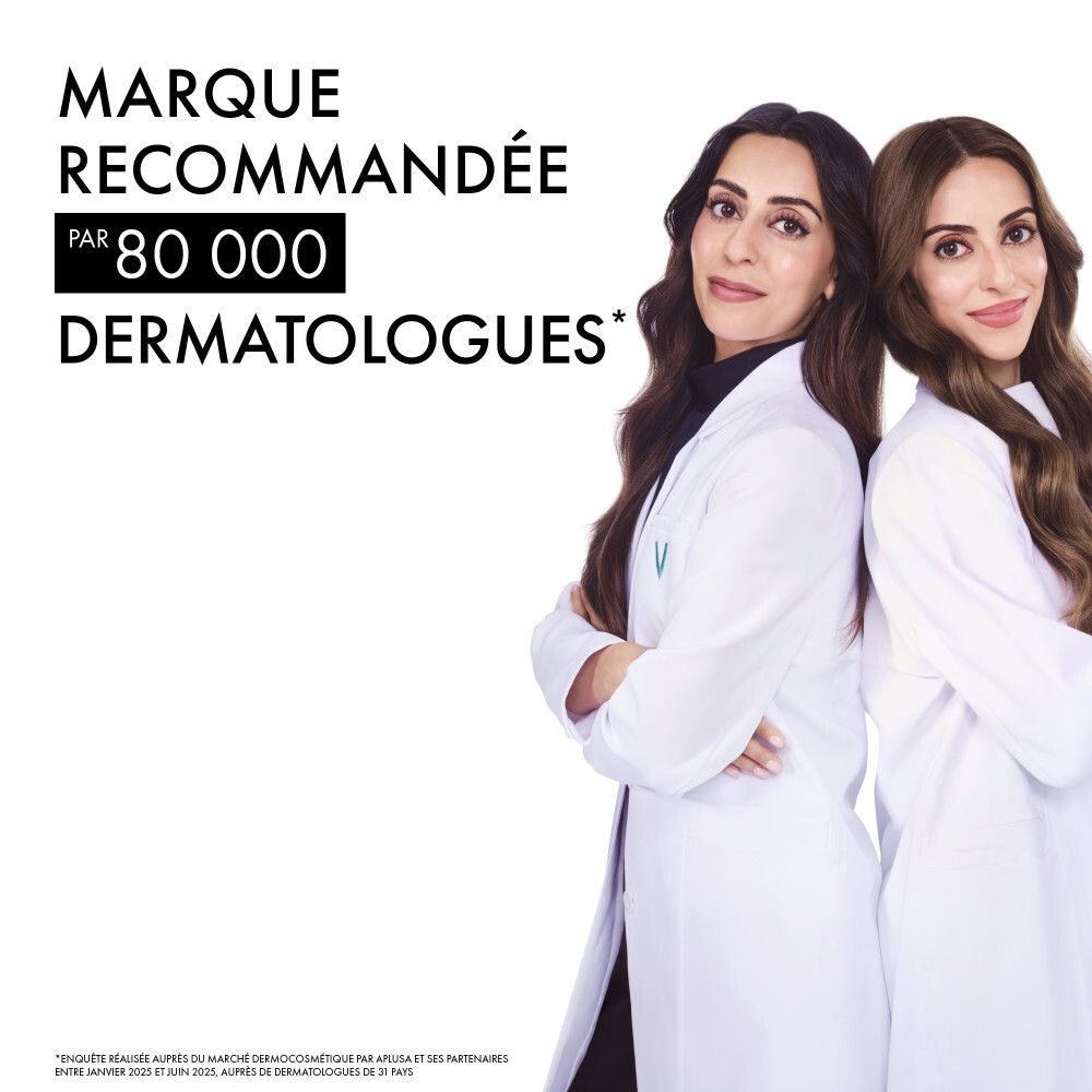 Deux femmes. Texte : Marque recommandée par 80 000 dermatologues.