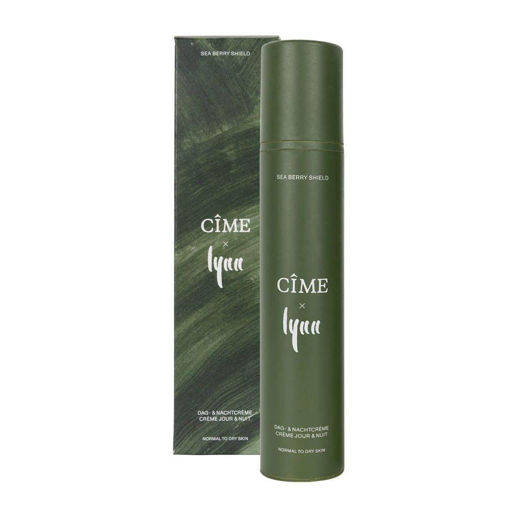 Product en verpakking. Tekst: CÎME, Lynn. Dag- en nachtcrème. Normale tot droge huid.
