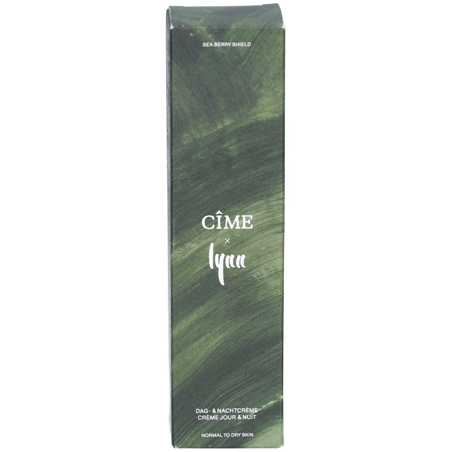 Productverpakking. Tekst: CÎME, Lynn. Dag- en nachtcrème. Normale tot droge huid.