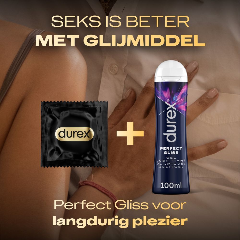 Durex Intensity condoomverpakking, 10 stuks. Achterkant met certificeringen en barcode.