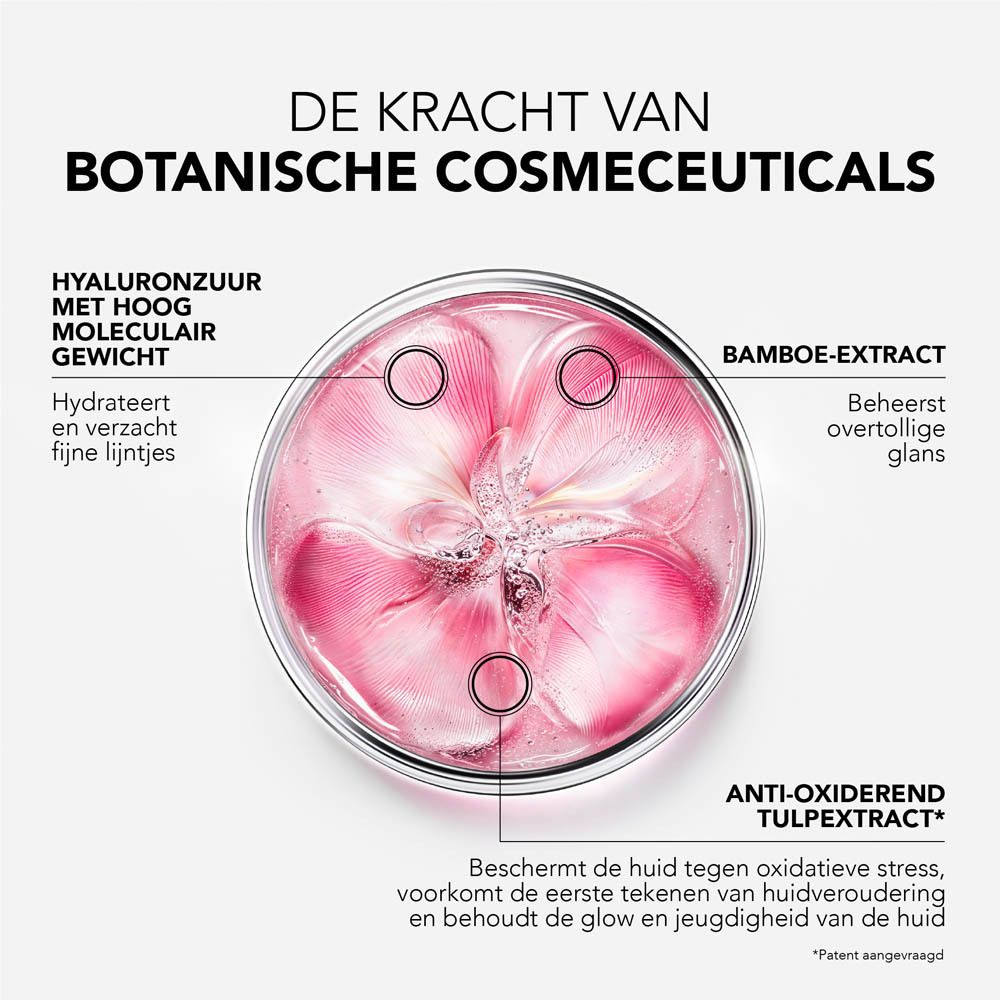 Close-up van een roze gel-crème. Tekst: Zachte en Soepele Finish.