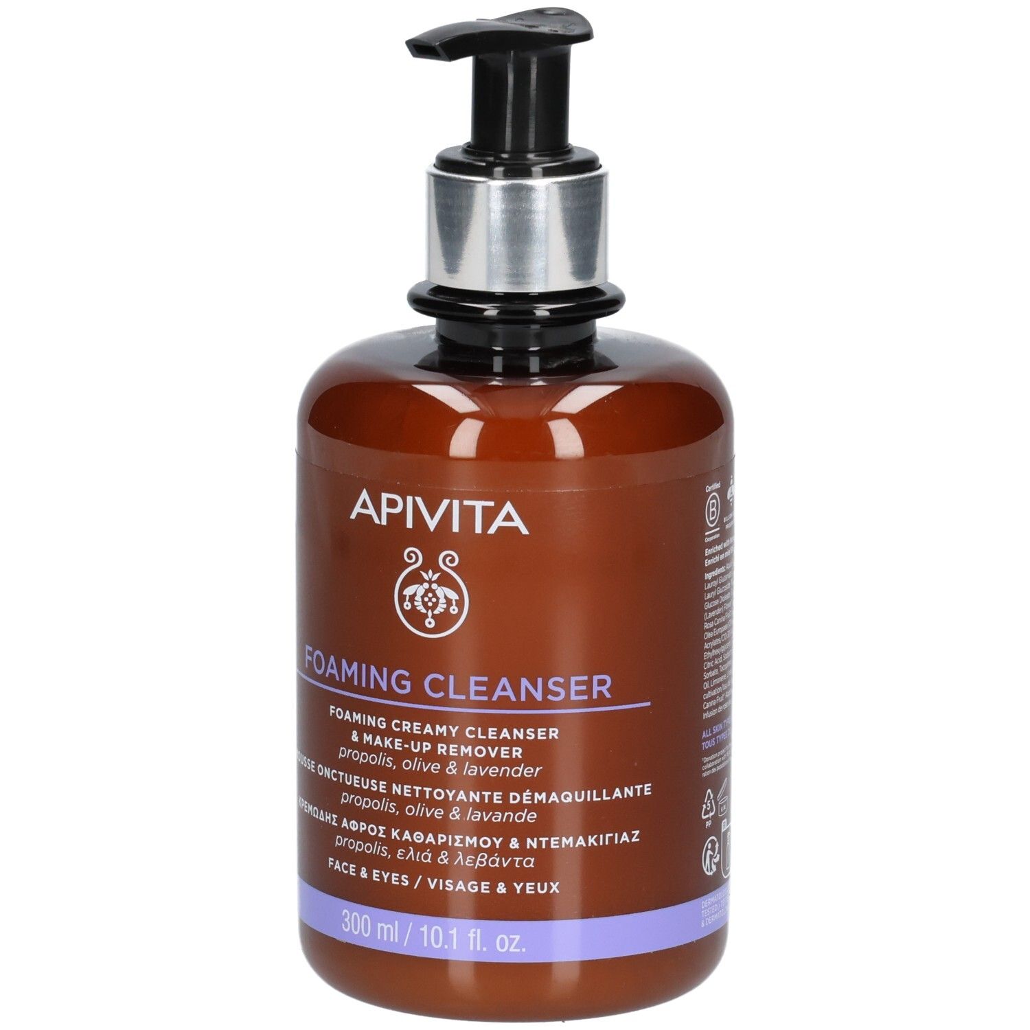 Apivita reinigingsmousse met pompdispenser, 300 ml.
