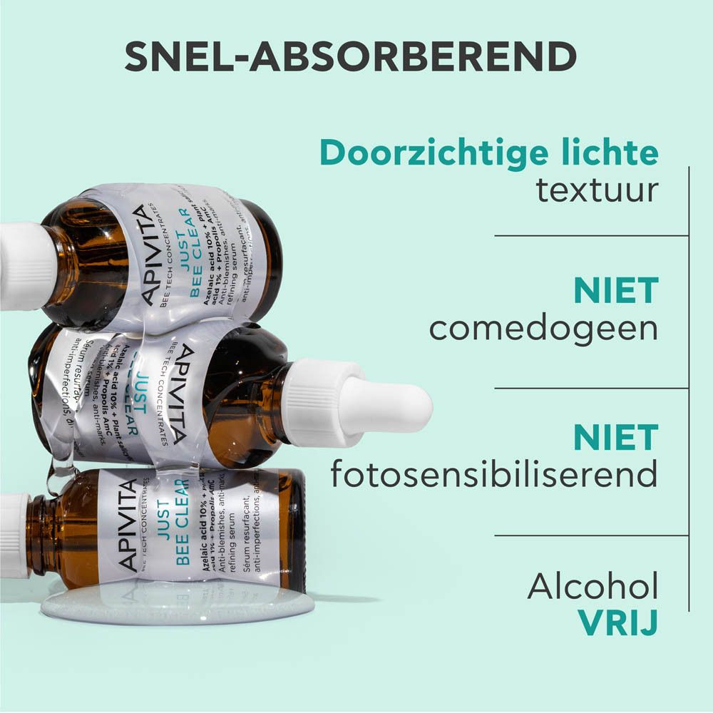 Routine voor vette huid. Producten: reinigingsgel, lotion, serum, moisturizer.