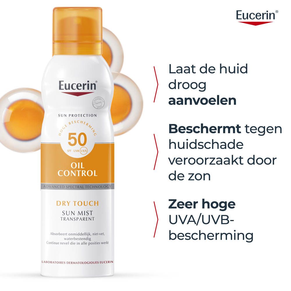 Eucerin Sun Protection Oil Control Dry Touch Sun Mist Transparent SPF 50+.