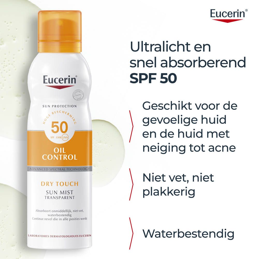 Eucerin Sun Protection Oil Control Dry Touch Sun Spray Transparent SPF 50+.