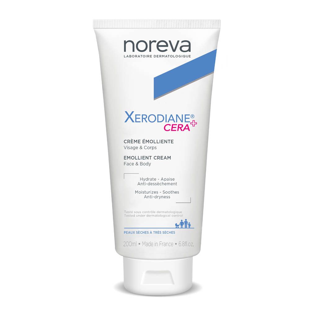 Fles Noreva Xerodiane Cera Emollient Cream met pompdos.