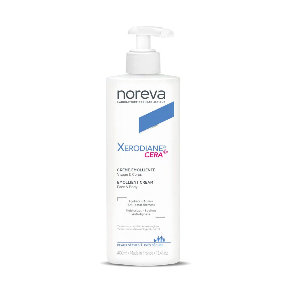 Fles Noreva Xerodiane Cera Emollient Cream met pompdos.
