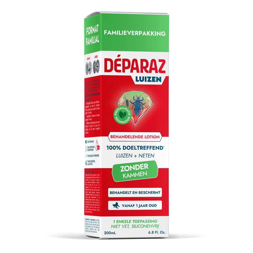 Déparaz Lizen Behandelende lotion tegen luizen en neten, familieverpakking, 200ml.