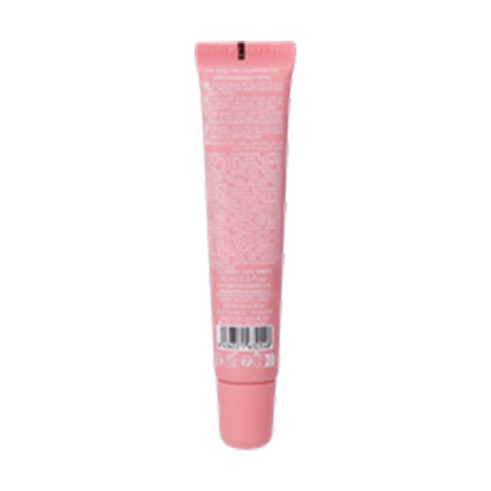 Achterkant van een roze tube. Bevat meertalige tekst en een barcode. Merk: Babe.