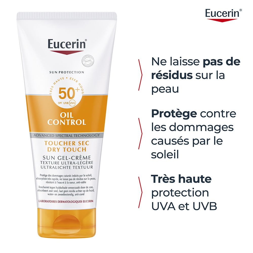 Texte: Ne laisse pas de résidus sur la peau. Protège contre les dommages causés par le soleil. Très haute protection UVA et UVB.