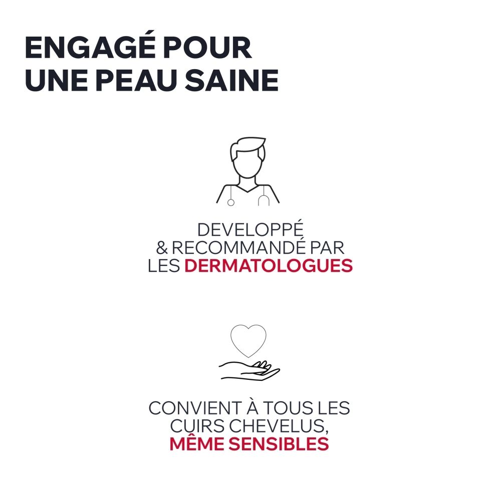 Développé et recommandé par les dermatologues. Convient à tous les cuirs chevelus, même sensibles.