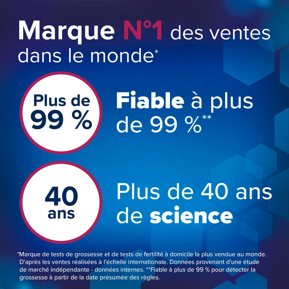 Texte: Marque n°1 des ventes. Fiable à plus de 99%. Plus de 40 ans de science.