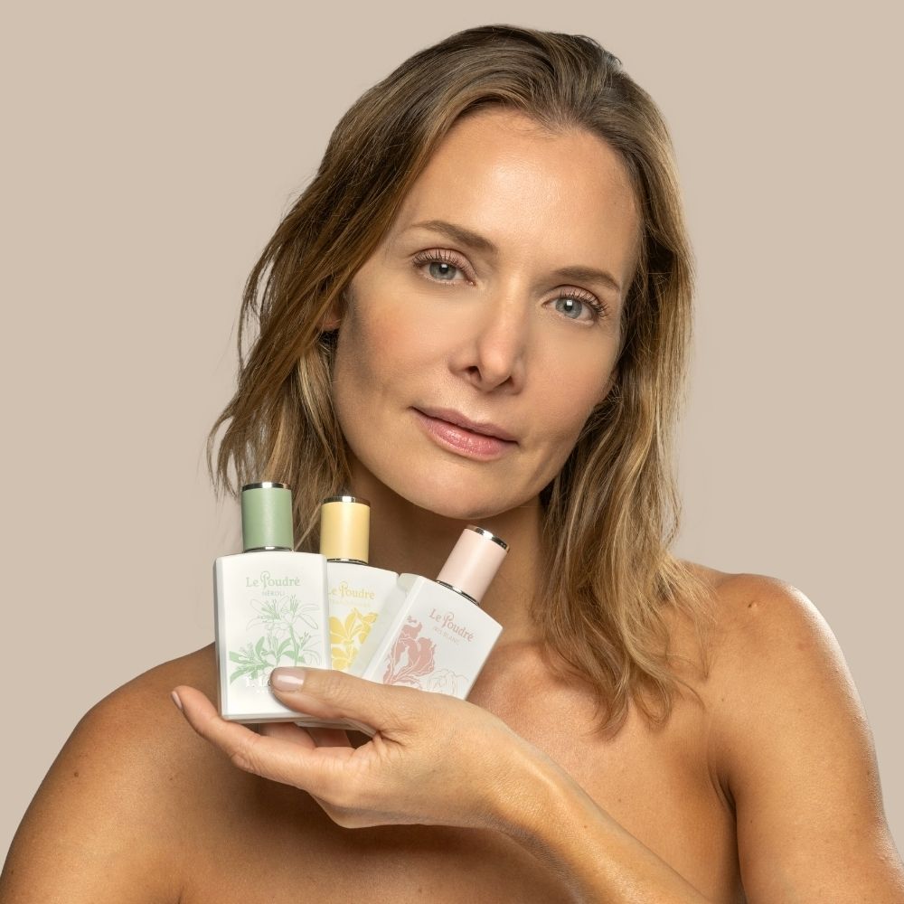T. LeClerc Eau de Parfum Le Poudré Frangipanier fles met gele dop.