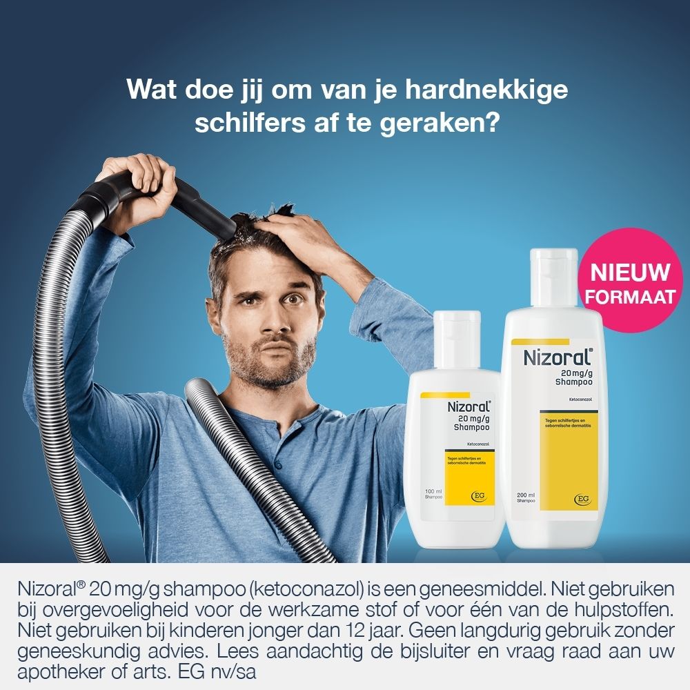 Nizoral Shampoo 20 mg/g, dosering. Behandeling 2x per week, onderhoud 1x per week of 1x per 2 weken.