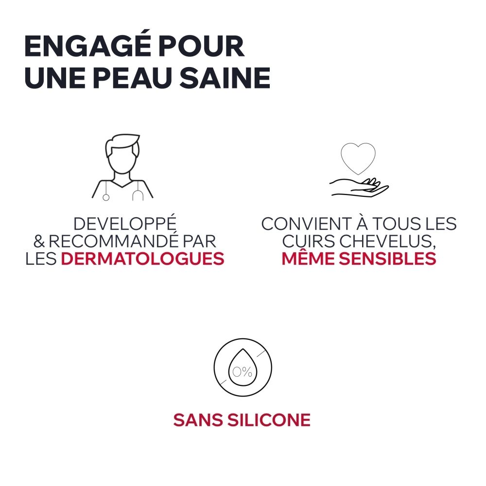 Shampooing fortifiant Uriage AP Hair, flacon rouge 200ml, pour la chute des cheveux.