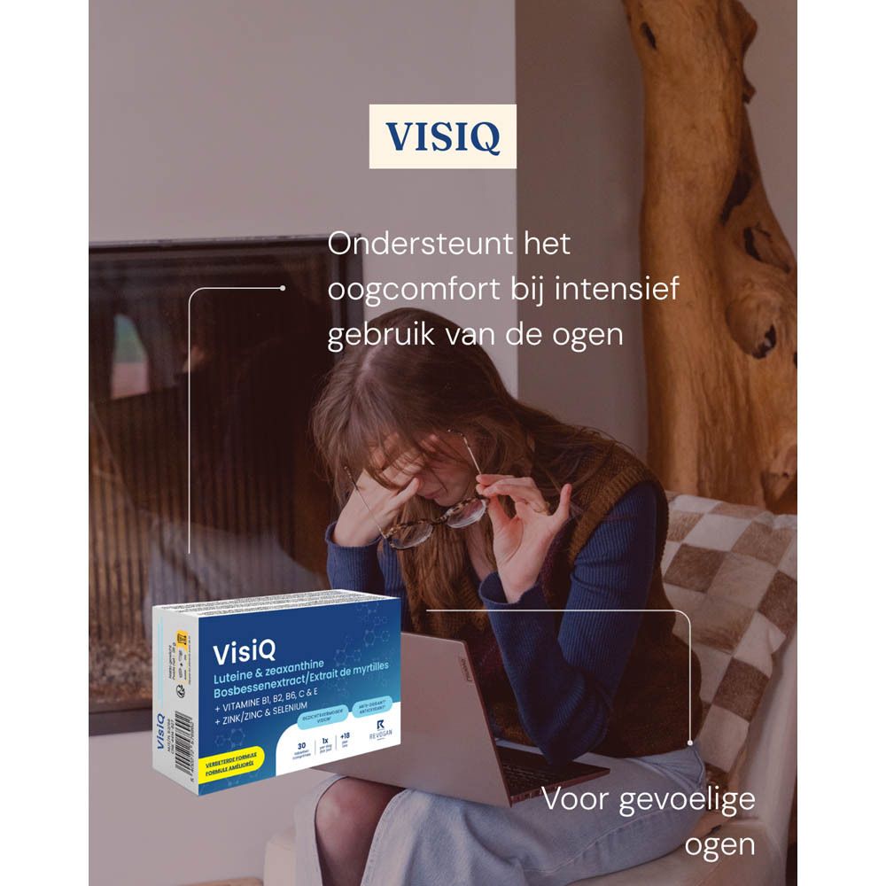 VisiQ: Luteïne & Zéaxanthine, Vitaminen B1-B2, B6, C & E, Zink & Selenium. 90 tabletten. Economy Pack.