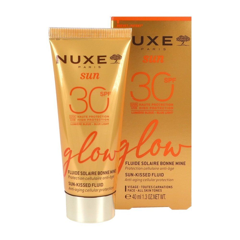 Nuxe Sun zonnefluïde SPF 30 en verpakking.