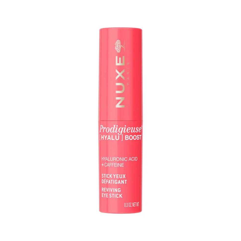 Roze stick met gouden tekst. Bevat hyaluronzuur en cafeïne. Benaming: Reviving Eye Stick.
