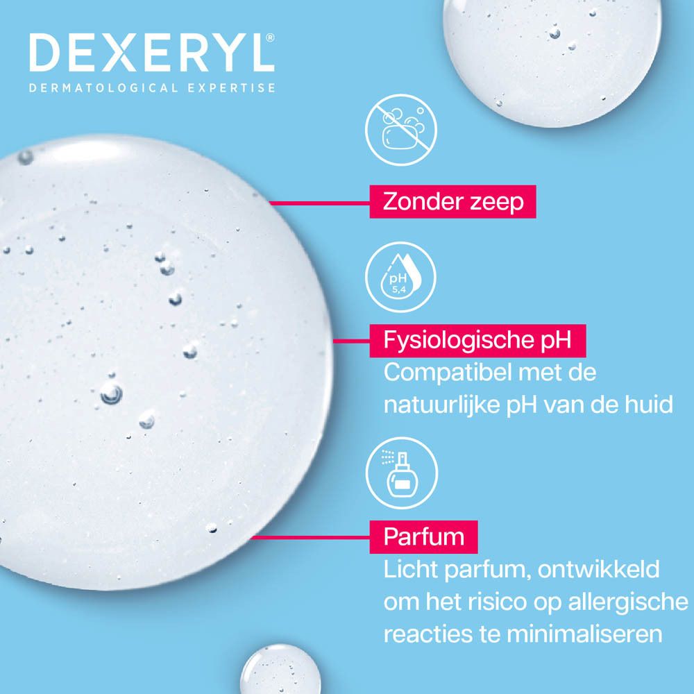 Dexeryl hydraterende douchegel met pomp, 500ml.