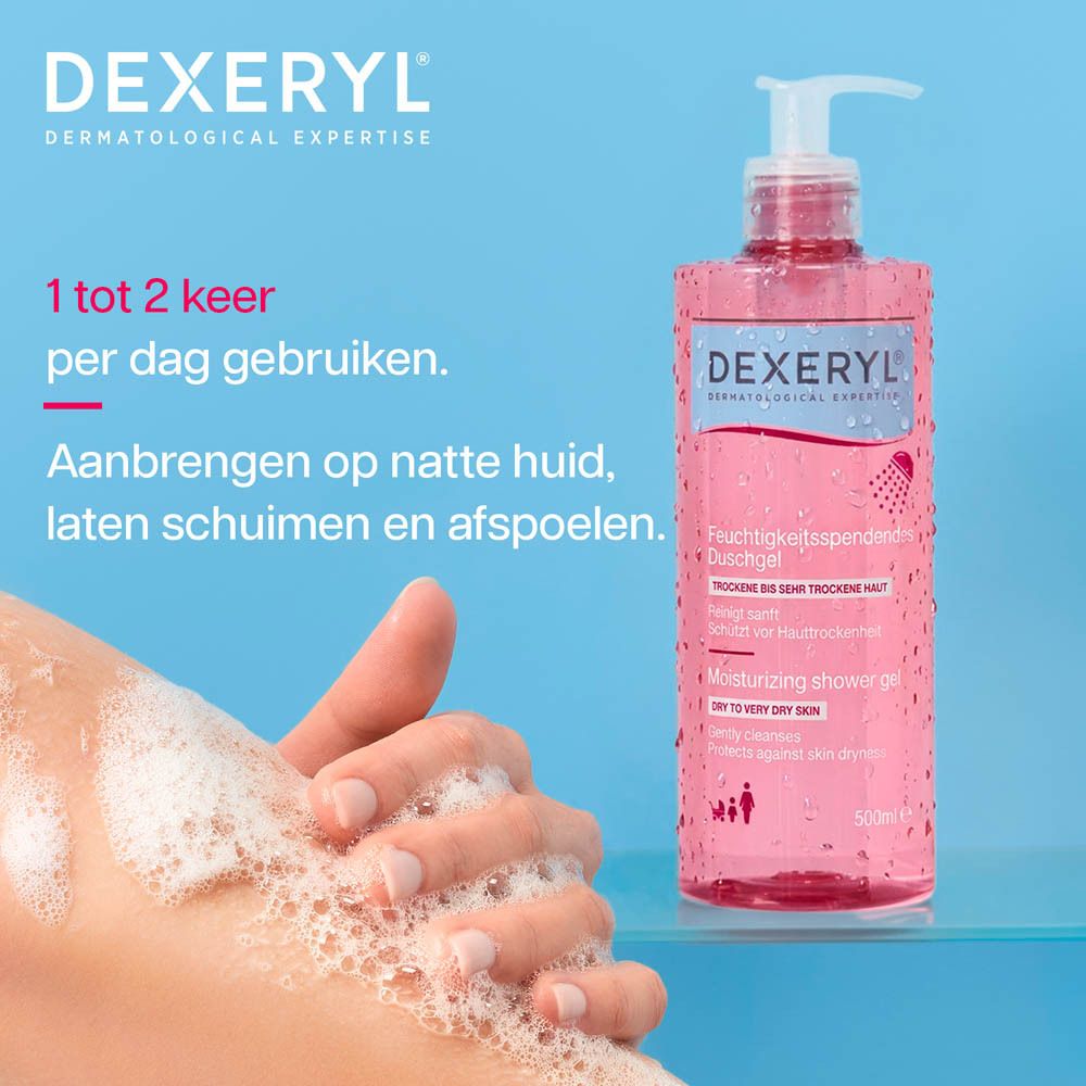 Dexeryl hydraterende douchegel met pomp, 500ml.