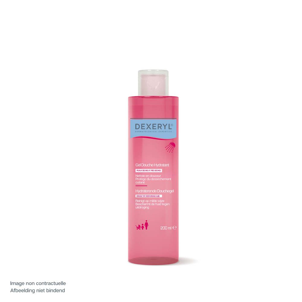 Flacon de Gel douche hydratant Dexeryl.