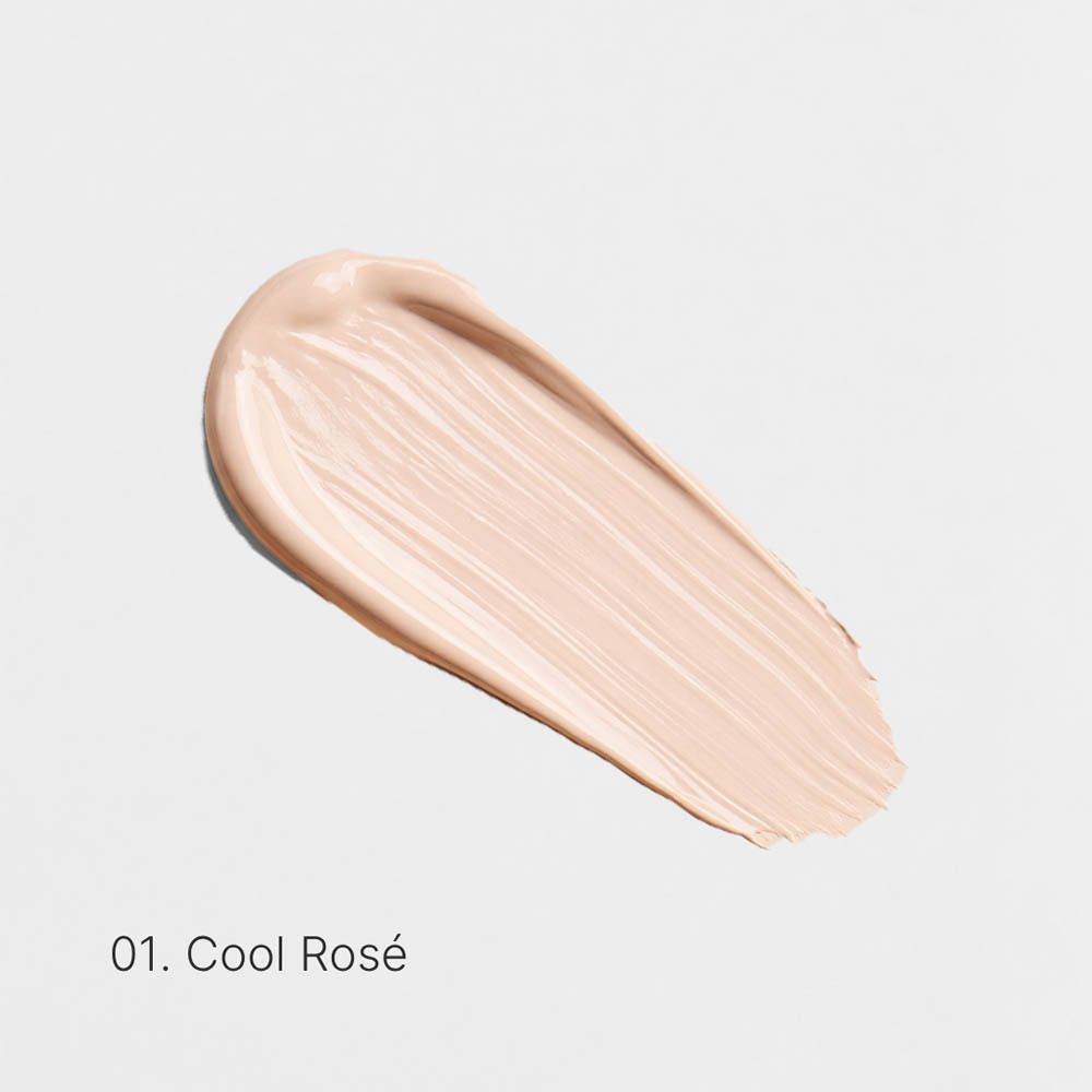 Flesje Couleurs de Noir Serum Foundation SPF30 01 Cool Rosé met breed spectrum bescherming en hydraterende formule.