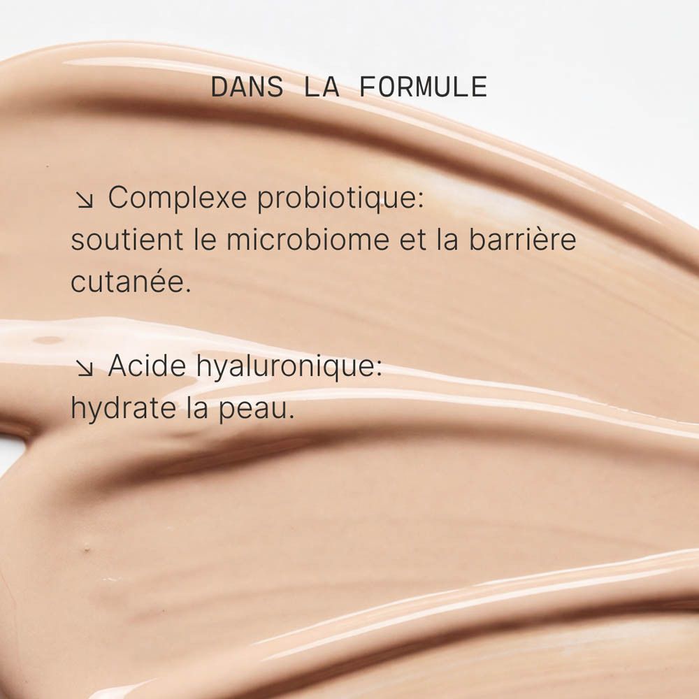 Flacon de fond de teint sérum Couleurs de Noir SPF30 01 Cool Rosé avec couvrance moyenne et formule non comédogène.