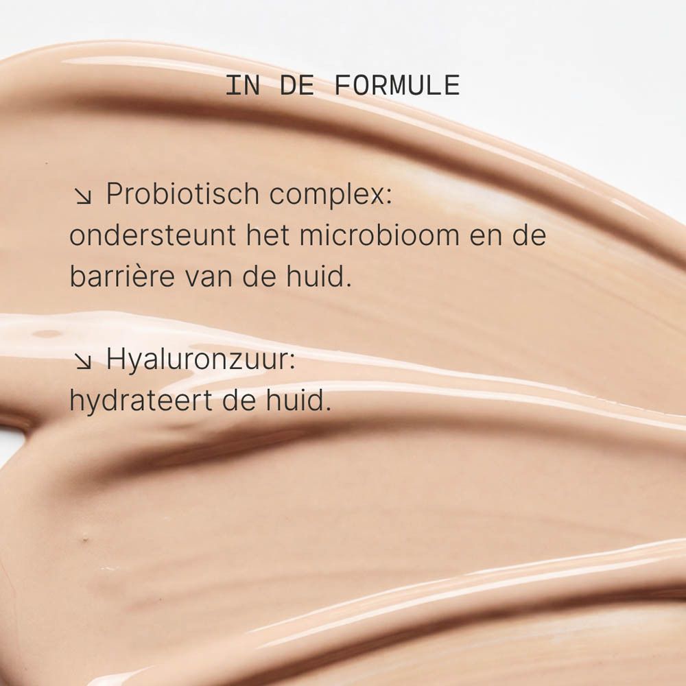 Fles: Couleurs de Noir Serum Foundation SPF30 02 Cool Neutral. Met Probiotische Complex en Hyaluronzuur.