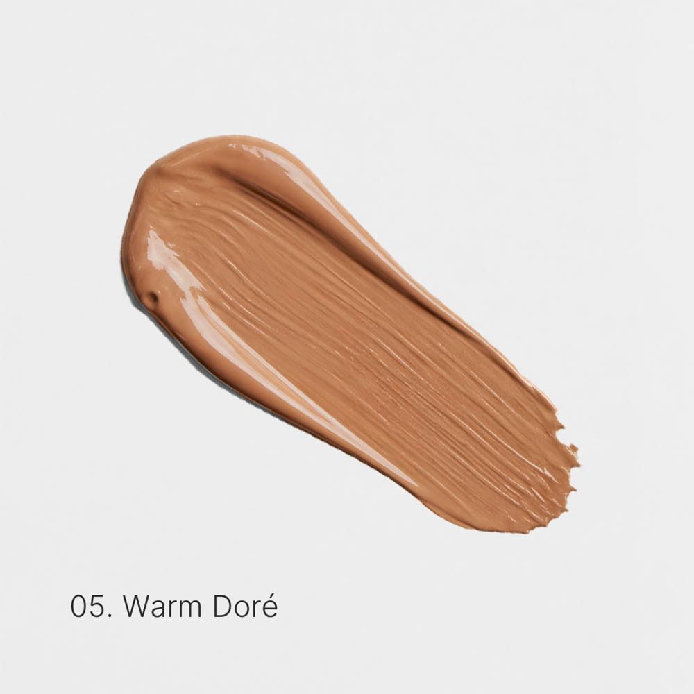 Couleurs de Noir Serum Foundation SPF30 05 Warm Doré Doos, zijkant.