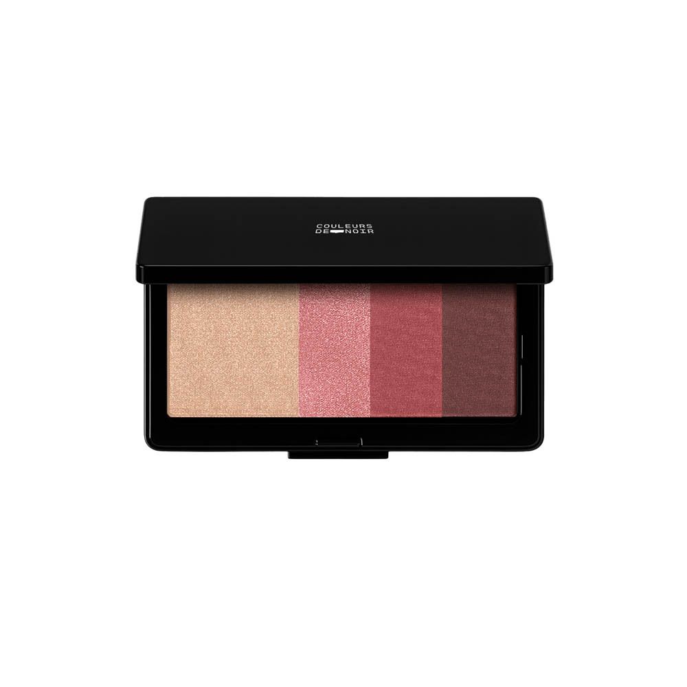 Geopende oogschaduwpalette 03 Les Bordeaux met vier glinsterende roze tinten.
