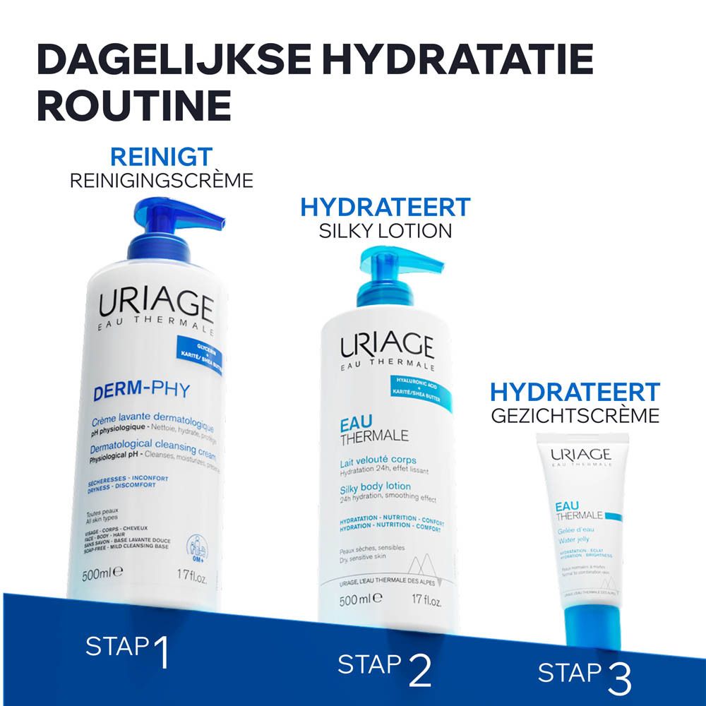 Uriage Derm-Phy reinigingscrème met pompdispenser, 500ml.