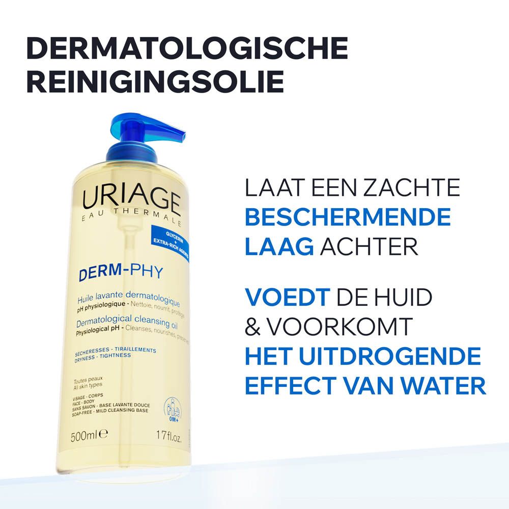 Uriage reinigingsolie: "Beschermt, reinigt, voedt".