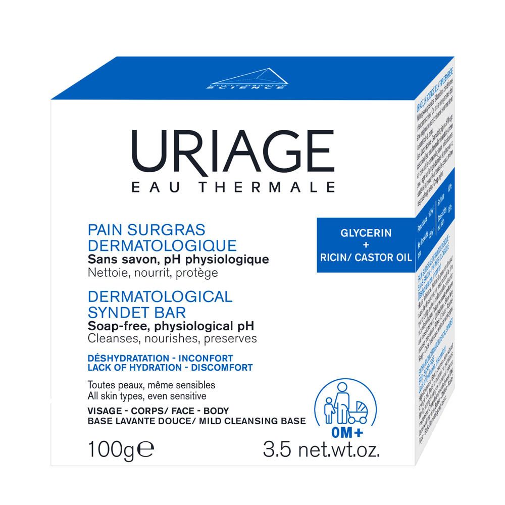 Uriage dermatologische zeep, 100g. Zeepvrij, fysiologische pH. Voor alle huidtypen.