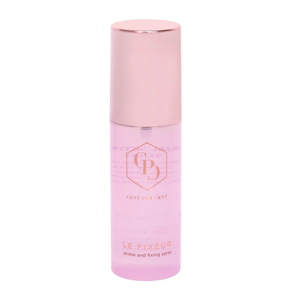 Roze fles met roségouden dop. Logo en tekst: LE FIXEUR.