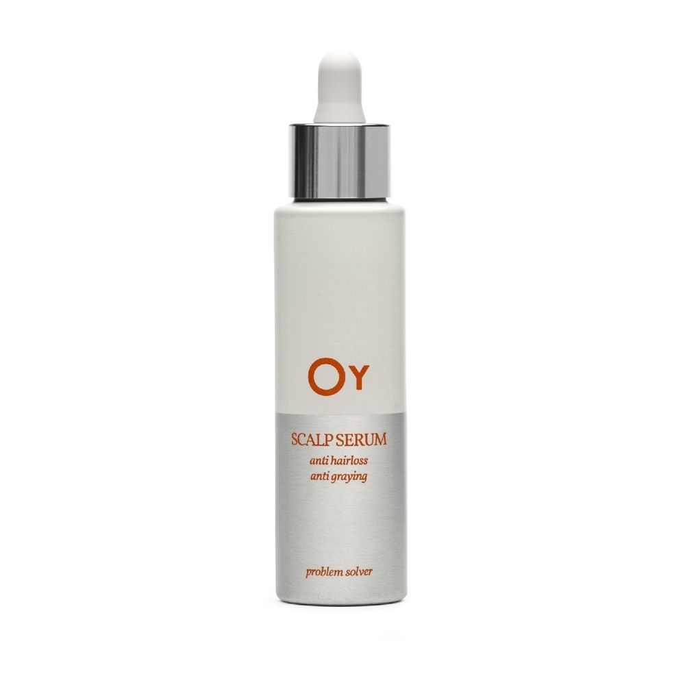 Fles met pipet: Oy Scalp Serum tegen haaruitval en grijs haar.