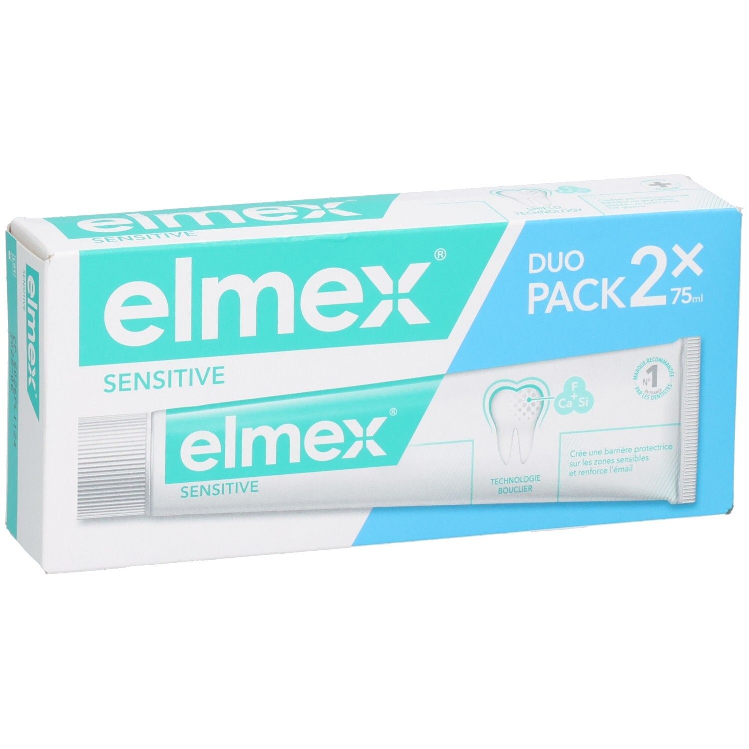 Elmex Sensitive Duo Pack dentifrice, deux tubes de 75ml.