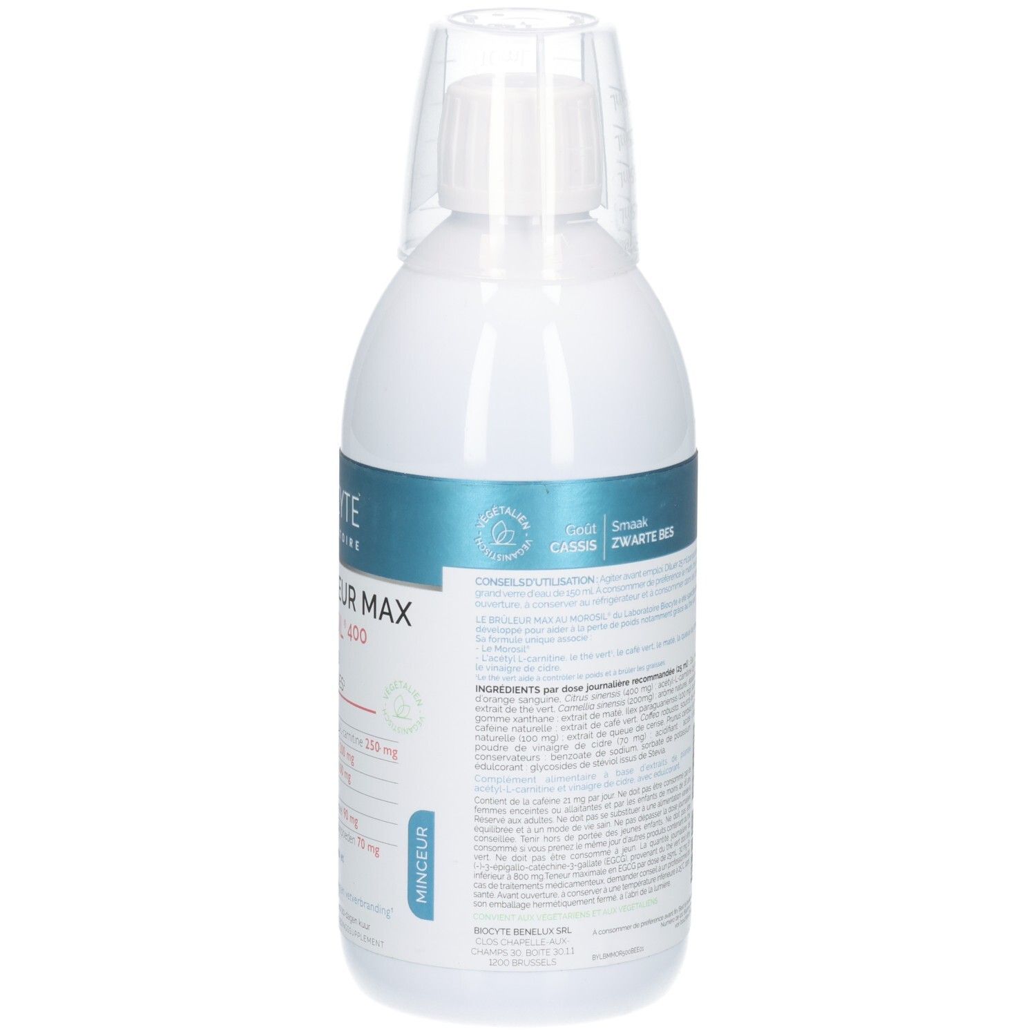 Biocyte Le Brûleur Max: Fles met maatbeker. Informatie over ingrediënten en gebruik.