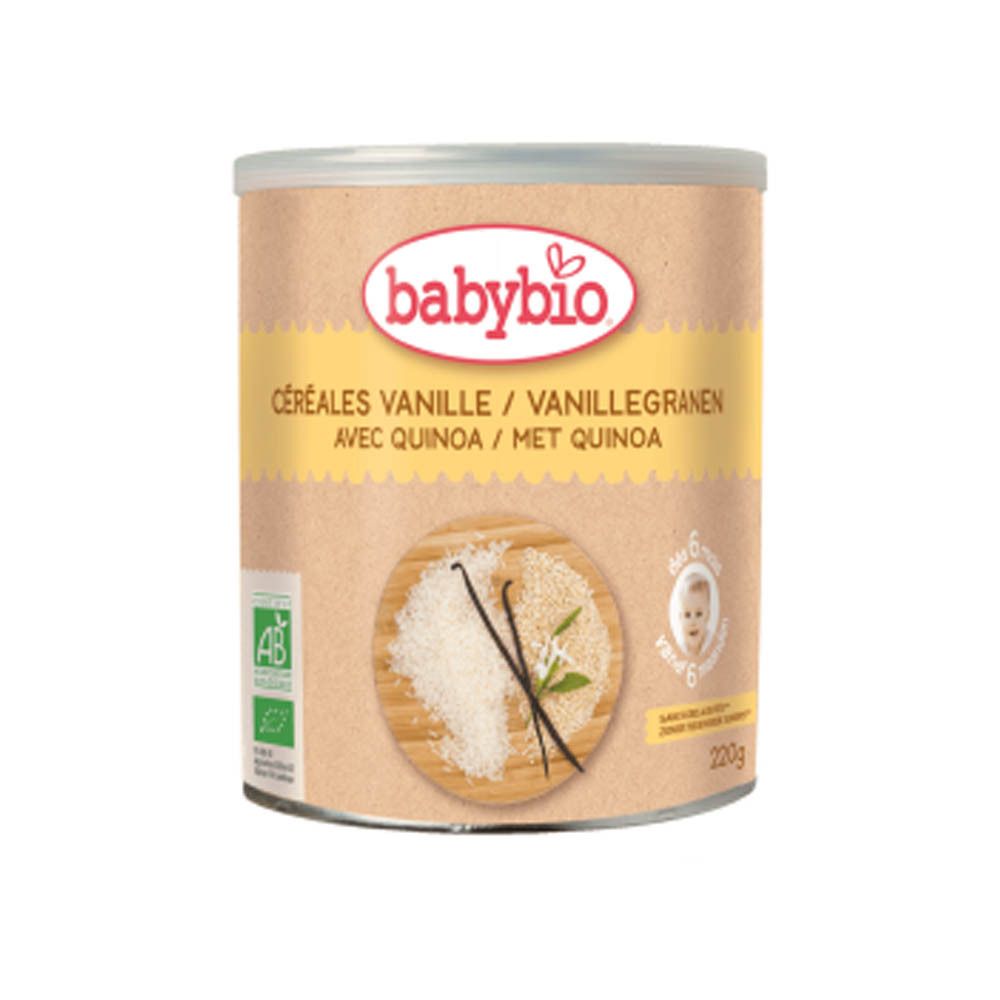 Babybio Vanille granenpap met Quinoa, 220g.