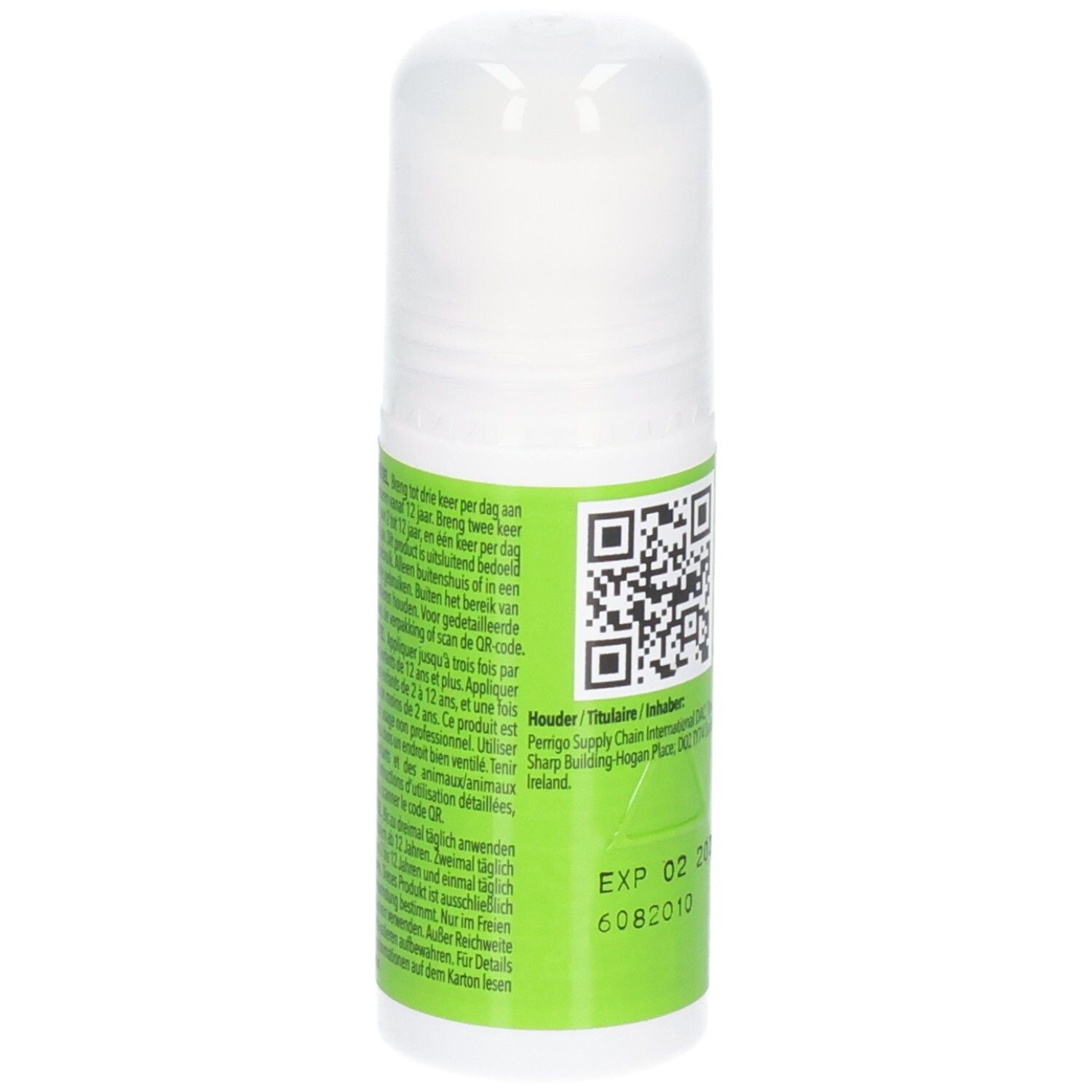 Zijaanzicht van de Mousti Mug Family Roller met instructies en QR-code.