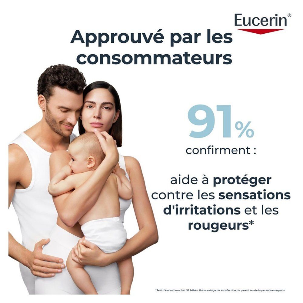 Famille avec bébé, Eucerin AtopiControl Huile de Bain approuvée par les consommateurs.