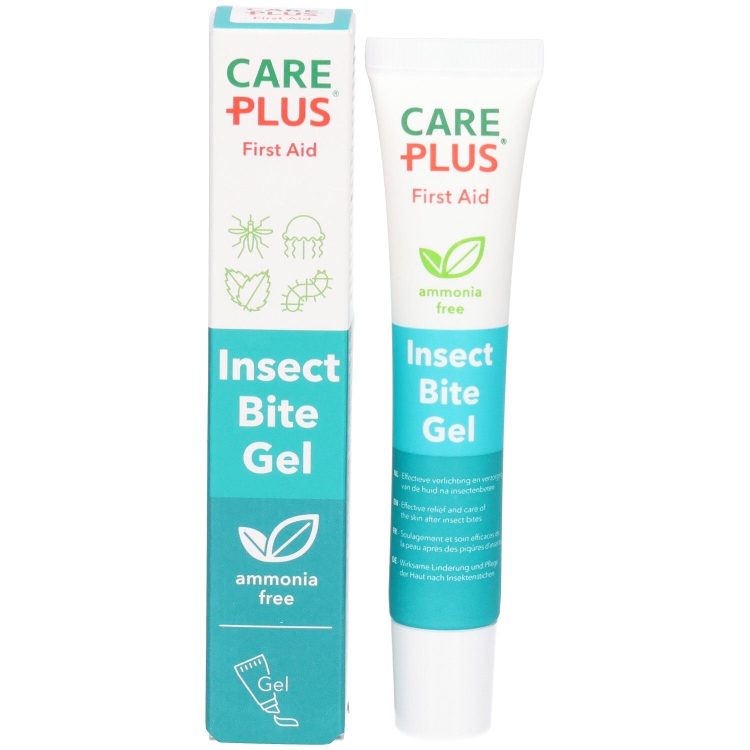 Tube en doosje Care Plus Insectenbeet Gel.