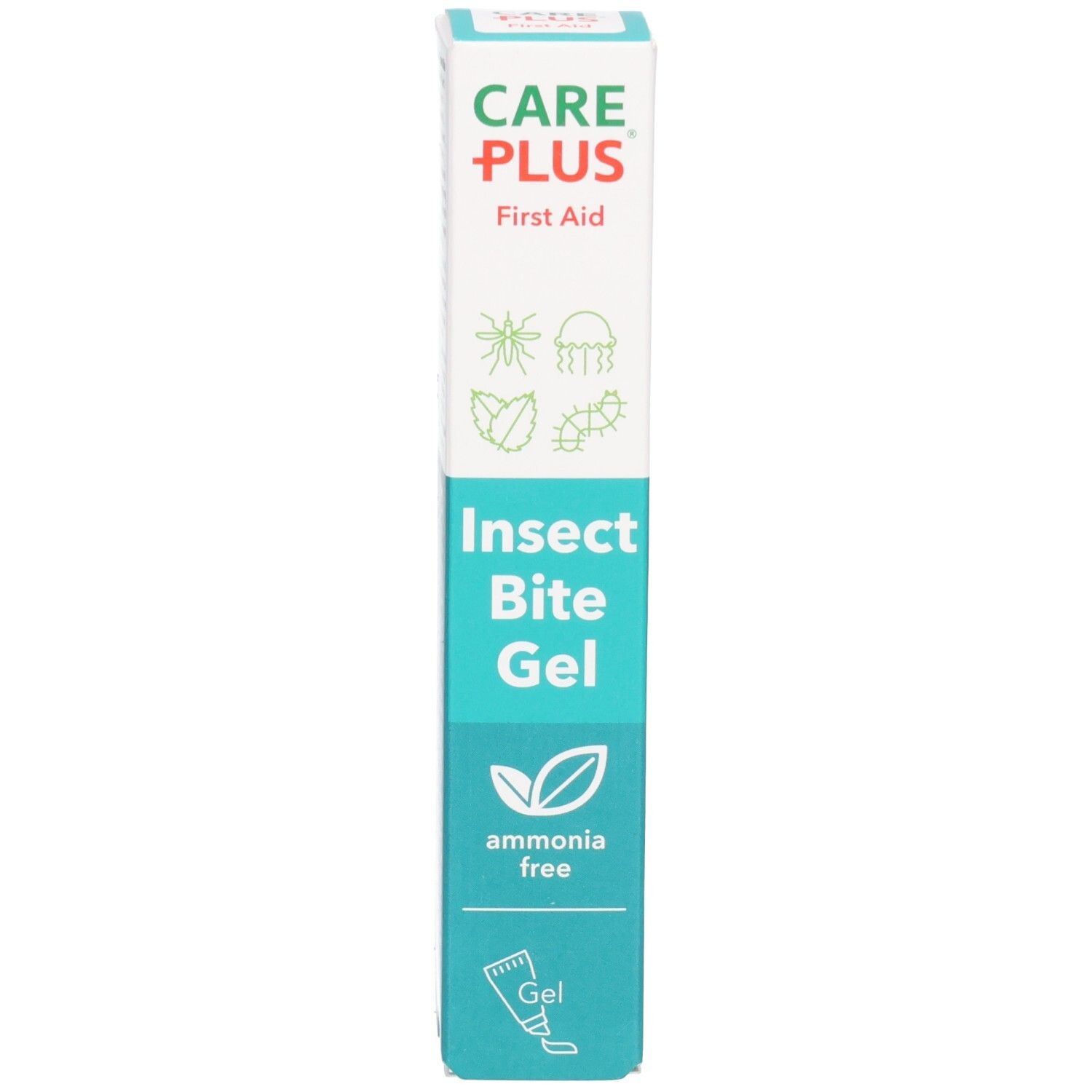 Voorkant van het doosje Care Plus Insectenbeet Gel.