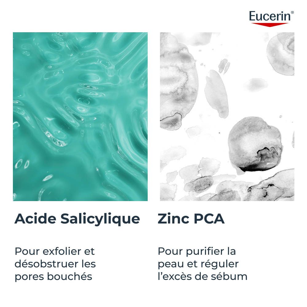 Emballage Eucerin DermoPure Clinical Gel Oil Control pour peaux à tendance acnéique.